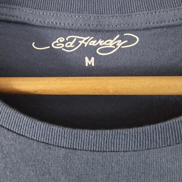 Ed Hardy Rhinestone Embellished Eagle Short Sleeve Tee Size M - Picture 4 of 8